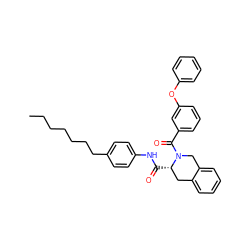 CCCCCCCc1ccc(NC(=O)[C@H]2Cc3ccccc3CN2C(=O)c2cccc(Oc3ccccc3)c2)cc1 ZINC000038152975