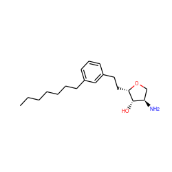 CCCCCCCc1cccc(CC[C@@H]2OC[C@@H](N)[C@@H]2O)c1 ZINC001772575134