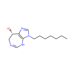 CCCCCCCn1cnc2c1NC=NC[C@@H]2O ZINC000034633644