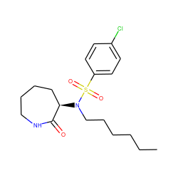 CCCCCCN([C@@H]1CCCCNC1=O)S(=O)(=O)c1ccc(Cl)cc1 ZINC000028957765