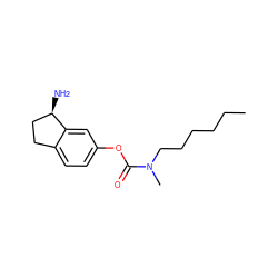 CCCCCCN(C)C(=O)Oc1ccc2c(c1)[C@H](N)CC2 ZINC000013492202