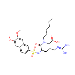 CCCCCCN(CC(=O)O)C(=O)[C@@H](CCCN=C(N)N)NS(=O)(=O)c1ccc2cc(OC)c(OC)cc2c1 ZINC000028756508