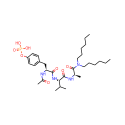 CCCCCCN(CCCCCC)C(=O)[C@@H](C)NC(=O)[C@@H](NC(=O)[C@H](Cc1ccc(OP(=O)(O)O)cc1)NC(C)=O)C(C)C ZINC000027432414