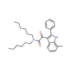 CCCCCCN(CCCCCC)C(=O)C(=O)c1c(-c2ccccc2)[nH]c2c(C)cccc12 ZINC000040391177