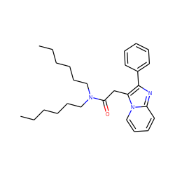 CCCCCCN(CCCCCC)C(=O)Cc1c(-c2ccccc2)nc2ccccn12 ZINC000013801071