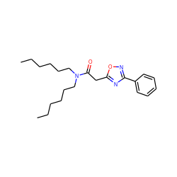 CCCCCCN(CCCCCC)C(=O)Cc1nc(-c2ccccc2)no1 ZINC000072118319