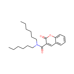 CCCCCCN(CCCCCC)C(=O)c1cc2ccccc2oc1=O ZINC000002772846