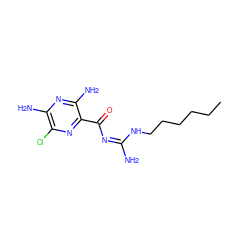 CCCCCCN/C(N)=N\C(=O)c1nc(Cl)c(N)nc1N ZINC000035858227