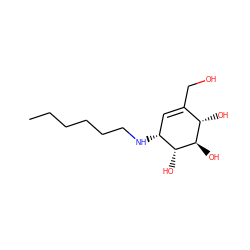 CCCCCCN[C@@H]1C=C(CO)[C@H](O)[C@@H](O)[C@@H]1O ZINC000028002701
