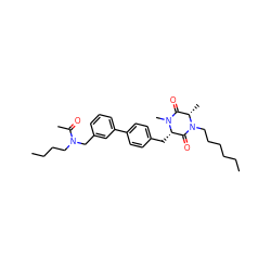 CCCCCCN1C(=O)[C@H](Cc2ccc(-c3cccc(CN(CCCC)C(C)=O)c3)cc2)N(C)C(=O)[C@@H]1C ZINC000029407103