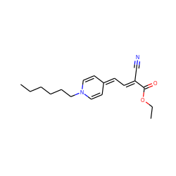 CCCCCCN1C=CC(=C/C=C(\C#N)C(=O)OCC)C=C1 ZINC000002289187