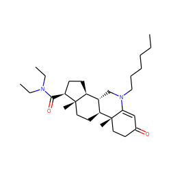 CCCCCCN1C[C@H]2[C@@H]3CC[C@H](C(=O)N(CC)CC)[C@@]3(C)CC[C@@H]2[C@@]2(C)CCC(=O)C=C12 ZINC000013737934