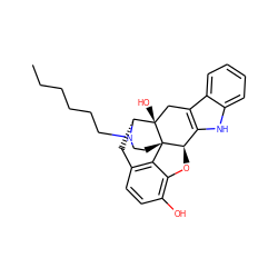 CCCCCCN1CC[C@]23c4c5ccc(O)c4O[C@@H]2c2[nH]c4ccccc4c2C[C@@]3(O)[C@H]1C5 ZINC000028523478