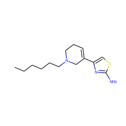 CCCCCCN1CCC=C(c2csc(N)n2)C1 ZINC000026846335