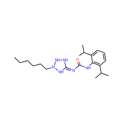 CCCCCCN1NN/C(=N\C(=O)Nc2c(C(C)C)cccc2C(C)C)N1 ZINC000027436667