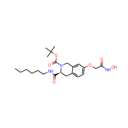 CCCCCCNC(=O)[C@@H]1Cc2ccc(OCC(=O)NO)cc2CN1C(=O)OC(C)(C)C ZINC000045366485