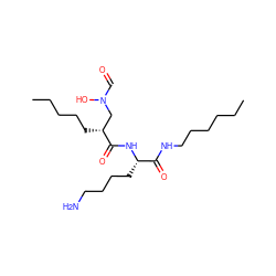 CCCCCCNC(=O)[C@H](CCCCN)NC(=O)[C@H](CCCCC)CN(O)C=O ZINC000013583419