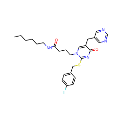 CCCCCCNC(=O)CCCn1cc(Cc2cncnc2)c(=O)nc1SCc1ccc(F)cc1 ZINC000026575164