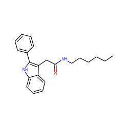 CCCCCCNC(=O)Cc1c(-c2ccccc2)[nH]c2ccccc12 ZINC000001535099