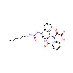 CCCCCCNC(=O)Nc1ccc(N(C(=O)C(=O)O)c2ccccc2C(=O)O)c2ccccc12 ZINC000043073899