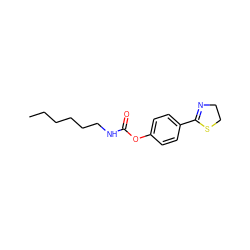 CCCCCCNC(=O)Oc1ccc(C2=NCCS2)cc1 ZINC000042920887