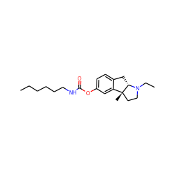 CCCCCCNC(=O)Oc1ccc2c(c1)[C@@]1(C)CCN(CC)[C@H]1C2 ZINC000013453842