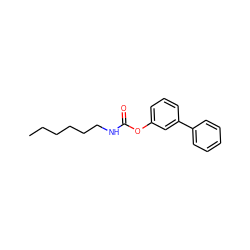 CCCCCCNC(=O)Oc1cccc(-c2ccccc2)c1 ZINC000045498235