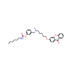 CCCCCCNC(=O)Oc1cccc(CN(C)CCCCCOc2ccc3c(=O)c4ccccc4oc3c2)c1 ZINC000049777299