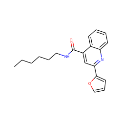 CCCCCCNC(=O)c1cc(-c2ccco2)nc2ccccc12 ZINC000002083752