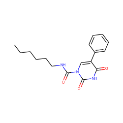 CCCCCCNC(=O)n1cc(-c2ccccc2)c(=O)[nH]c1=O ZINC000095592473