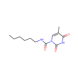 CCCCCCNC(=O)n1cc(C)c(=O)[nH]c1=O ZINC000095591057