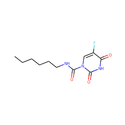 CCCCCCNC(=O)n1cc(F)c(=O)[nH]c1=O ZINC000001542916