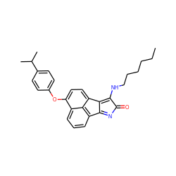 CCCCCCNc1c2c3ccc(Oc4ccc(C(C)C)cc4)c4cccc(c-2nc1=O)c43 ZINC000095594982