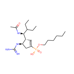 CCCCCCO[P@](=O)(O)C1=C[C@@H]([C@@H](NC(C)=O)C(CC)CC)[C@H](NC(=N)N)C1 ZINC000653870747