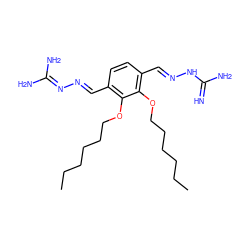 CCCCCCOc1c(/C=N/N=C(N)N)ccc(/C=N/NC(=N)N)c1OCCCCCC ZINC000042965237