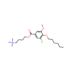 CCCCCCOc1c(Cl)cc(C(=O)OCCCC[N+](C)(C)C)cc1OC ZINC000013741639