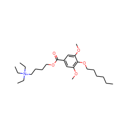 CCCCCCOc1c(OC)cc(C(=O)OCCCC[N+](CC)(CC)CC)cc1OC ZINC000013741645