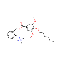 CCCCCCOc1c(OC)cc(C(=O)OCc2ccccc2C[N+](C)(C)C)cc1OC ZINC000013741644