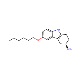 CCCCCCOc1ccc2[nH]c3c(c2c1)C[C@H](N)CC3 ZINC000013745613