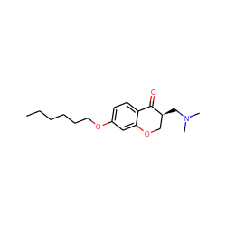 CCCCCCOc1ccc2c(c1)OC[C@H](CN(C)C)C2=O ZINC000043011326