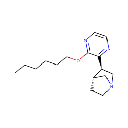 CCCCCCOc1nccnc1[C@H]1CN2CC[C@H]1C2 ZINC000013743111