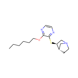 CCCCCCOc1nccnc1S[C@H]1CN2CC[C@H]1C2 ZINC000253634604