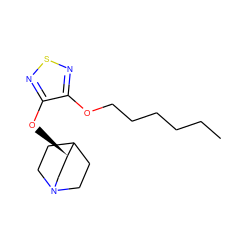 CCCCCCOc1nsnc1O[C@@H]1CN2CCC1CC2 ZINC000001896195