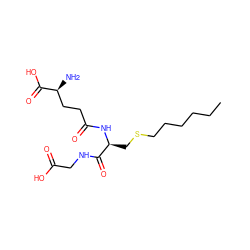 CCCCCCSC[C@H](NC(=O)CC[C@H](N)C(=O)O)C(=O)NCC(=O)O ZINC000003874923