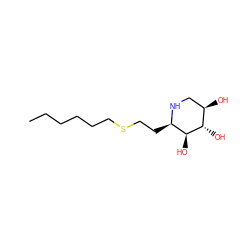CCCCCCSCC[C@H]1NC[C@@H](O)[C@H](O)[C@H]1O ZINC000084671208