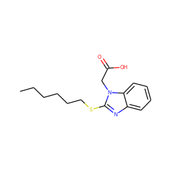 CCCCCCSc1nc2ccccc2n1CC(=O)O ZINC000084669192