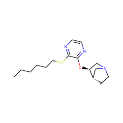 CCCCCCSc1nccnc1O[C@H]1CN2CC[C@H]1C2 ZINC000029553153