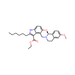 CCCCCCc1[nH]c2ccc3c(c2c1C(=O)OCC)CN1CCc2cc(OC)ccc2[C@@H]1O3 ZINC000013474855