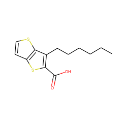 CCCCCCc1c(C(=O)O)sc2ccsc12 ZINC000035091539