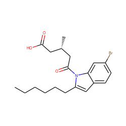 CCCCCCc1cc2ccc(Br)cc2n1C(=O)C[C@@H](C)CC(=O)O ZINC000103270858